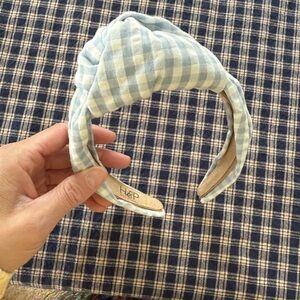 Blue and White Gingham Headband